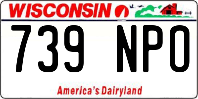 WI license plate 739NPO
