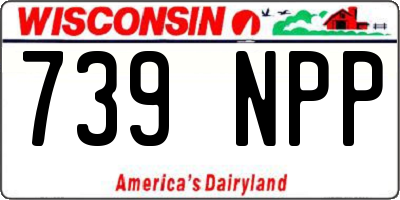 WI license plate 739NPP
