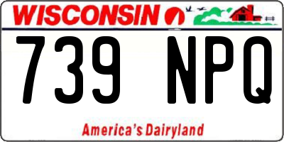 WI license plate 739NPQ