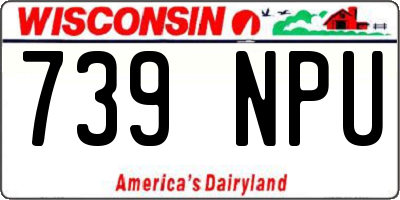 WI license plate 739NPU