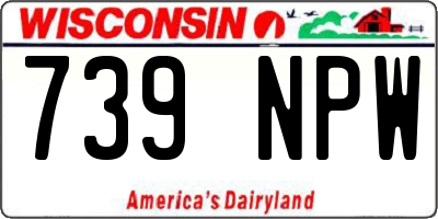 WI license plate 739NPW