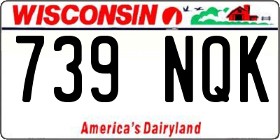 WI license plate 739NQK