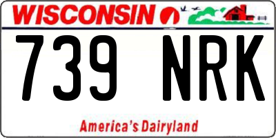WI license plate 739NRK