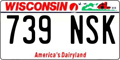 WI license plate 739NSK