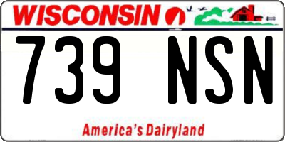 WI license plate 739NSN