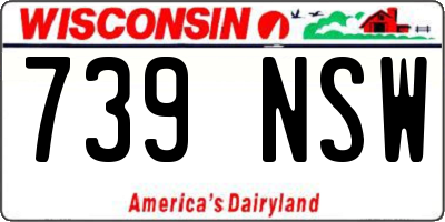 WI license plate 739NSW