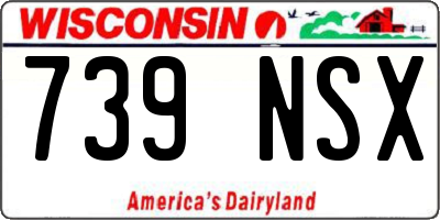 WI license plate 739NSX
