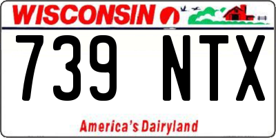 WI license plate 739NTX