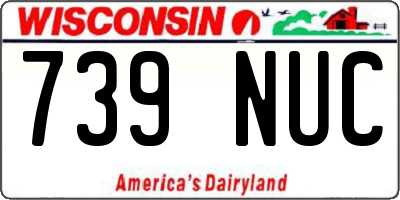 WI license plate 739NUC