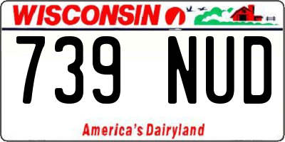 WI license plate 739NUD
