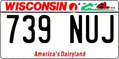 WI license plate 739NUJ