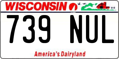 WI license plate 739NUL