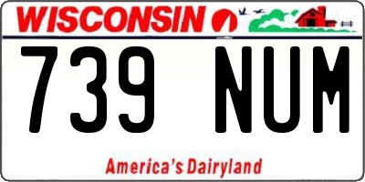 WI license plate 739NUM