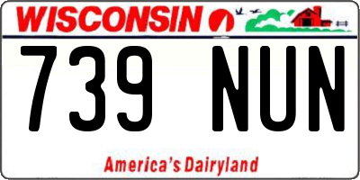 WI license plate 739NUN