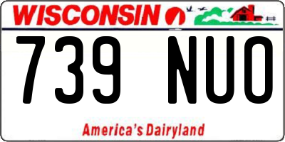 WI license plate 739NUO