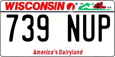 WI license plate 739NUP