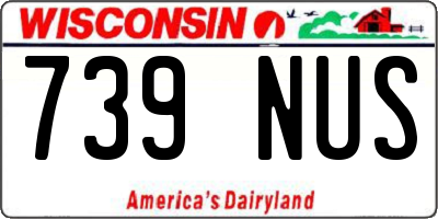 WI license plate 739NUS