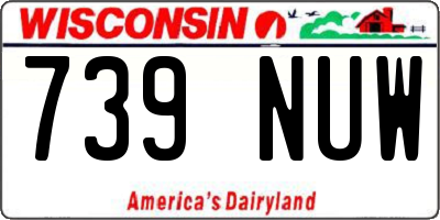 WI license plate 739NUW