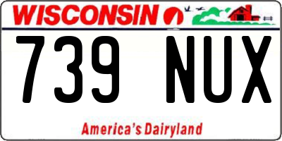 WI license plate 739NUX