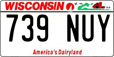 WI license plate 739NUY