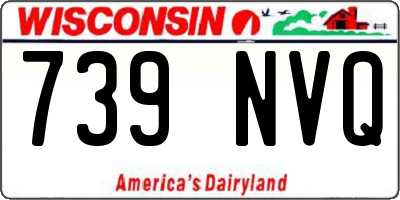 WI license plate 739NVQ