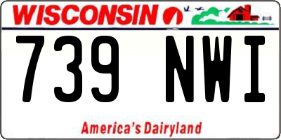 WI license plate 739NWI