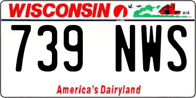 WI license plate 739NWS