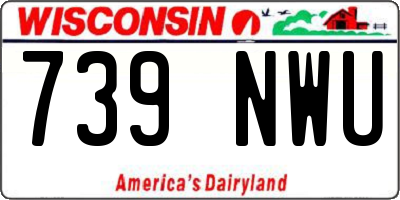 WI license plate 739NWU