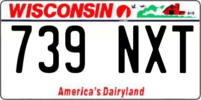 WI license plate 739NXT