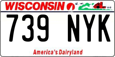 WI license plate 739NYK