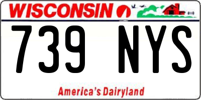 WI license plate 739NYS