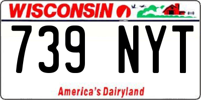 WI license plate 739NYT