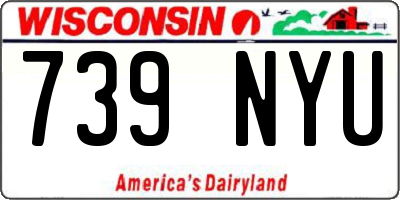WI license plate 739NYU