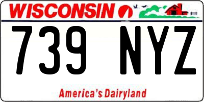WI license plate 739NYZ