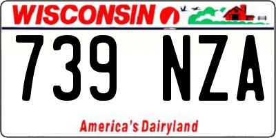 WI license plate 739NZA