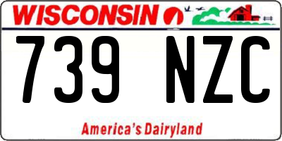 WI license plate 739NZC
