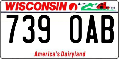WI license plate 739OAB