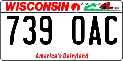 WI license plate 739OAC