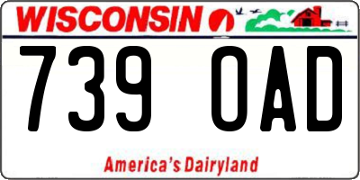 WI license plate 739OAD