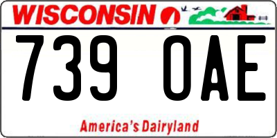 WI license plate 739OAE