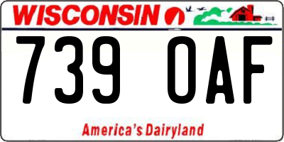 WI license plate 739OAF