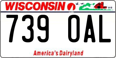 WI license plate 739OAL