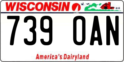 WI license plate 739OAN
