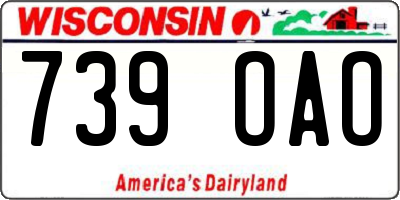 WI license plate 739OAO