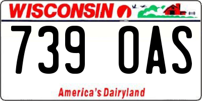 WI license plate 739OAS