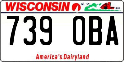 WI license plate 739OBA