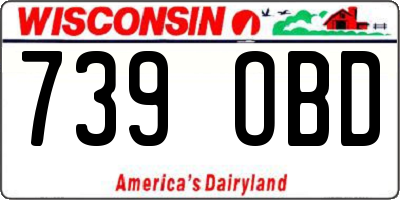 WI license plate 739OBD