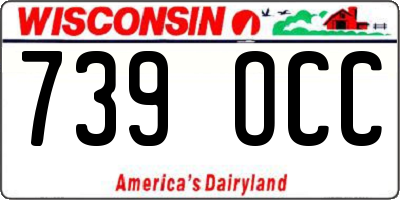 WI license plate 739OCC
