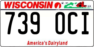 WI license plate 739OCI