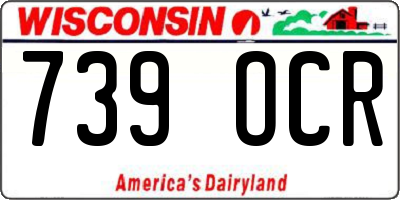 WI license plate 739OCR